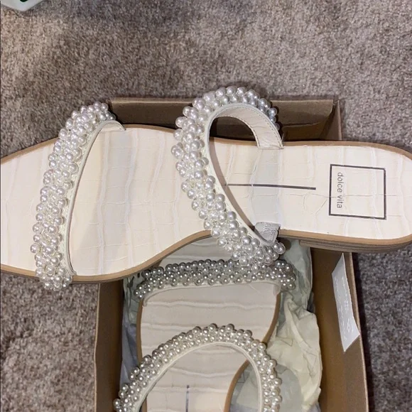 DOLCE VITA Pearl Embellished Sandals - Picture 2 of 10